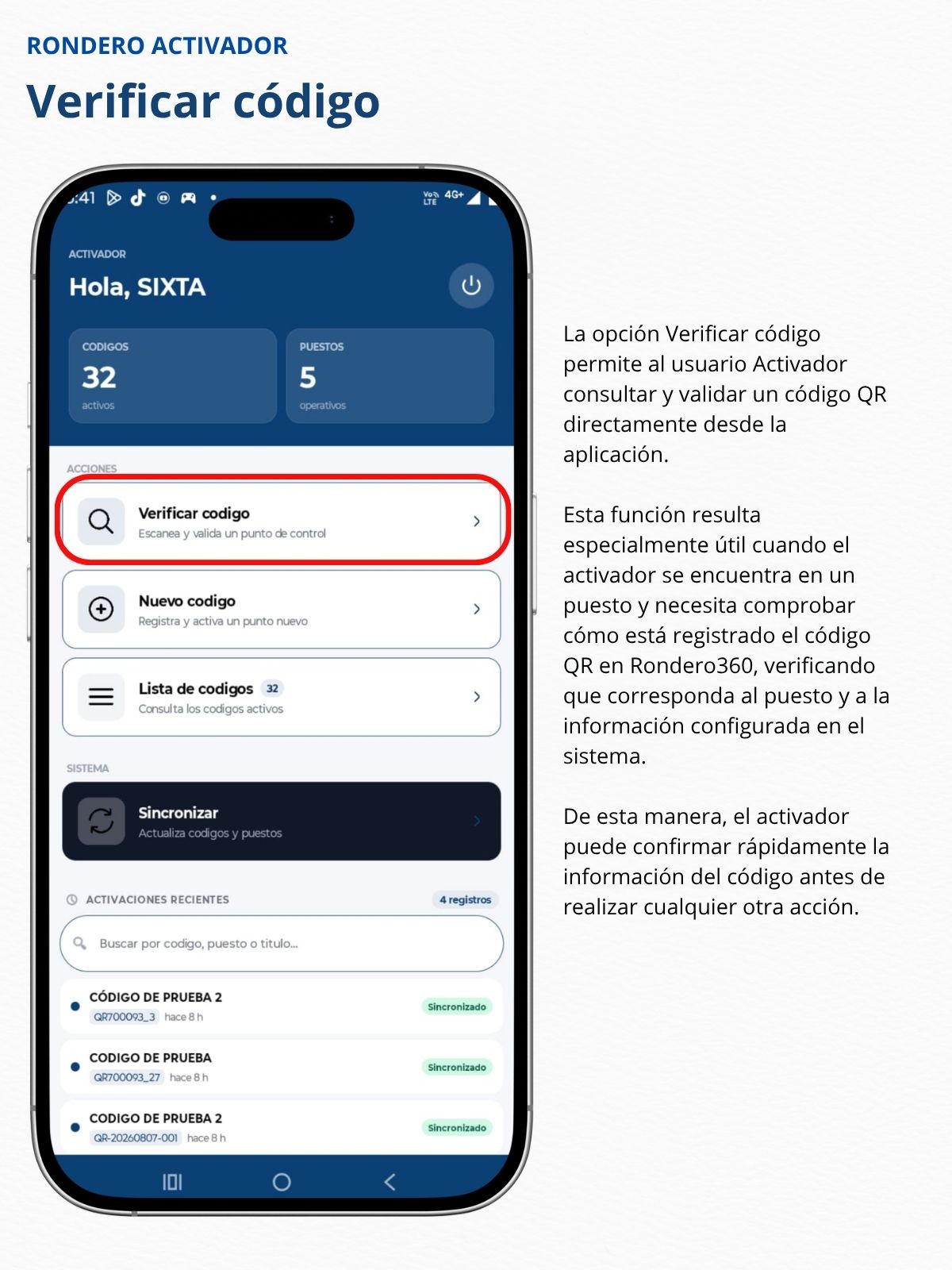 Verificar código
