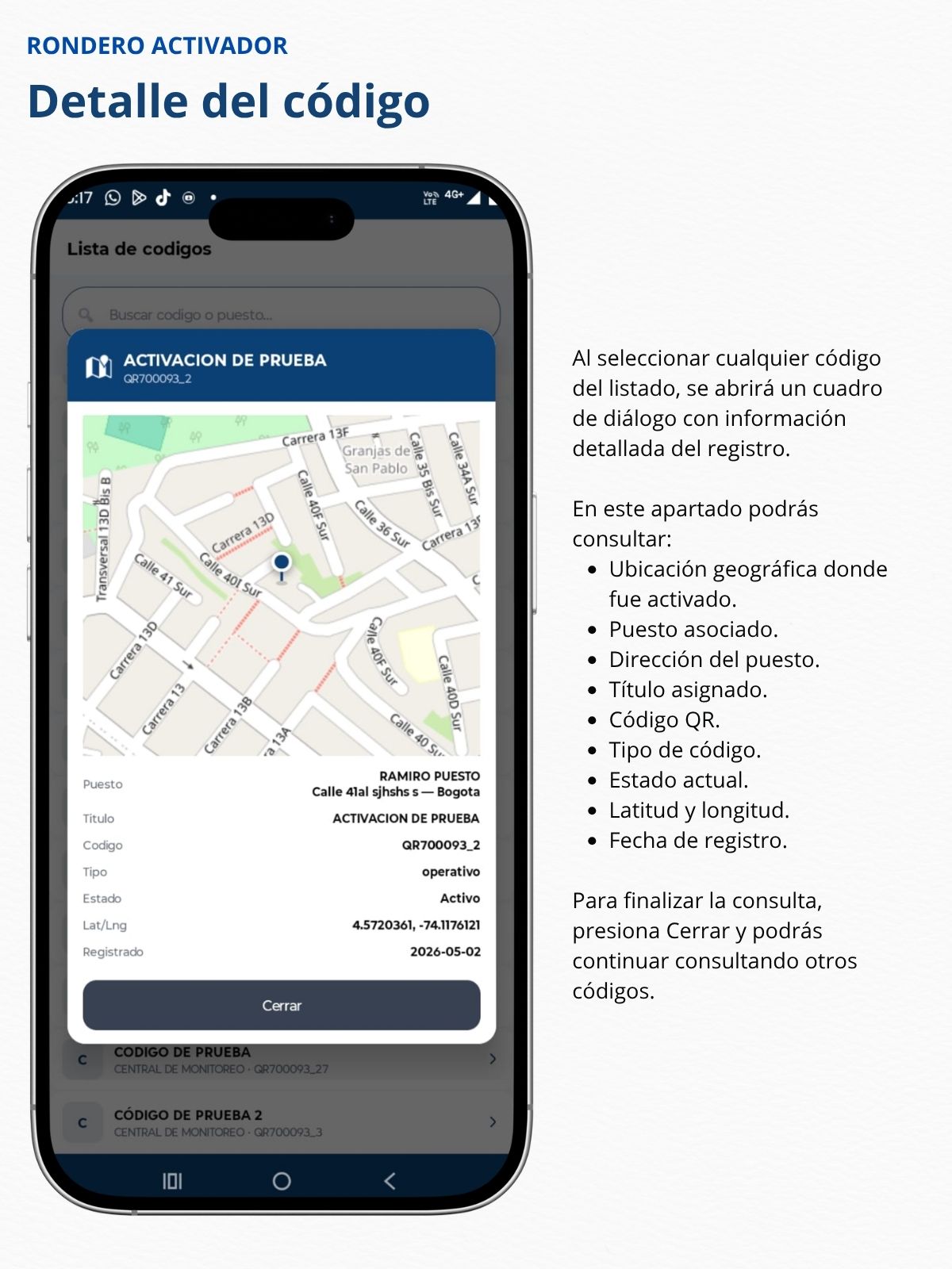 Detalle del código