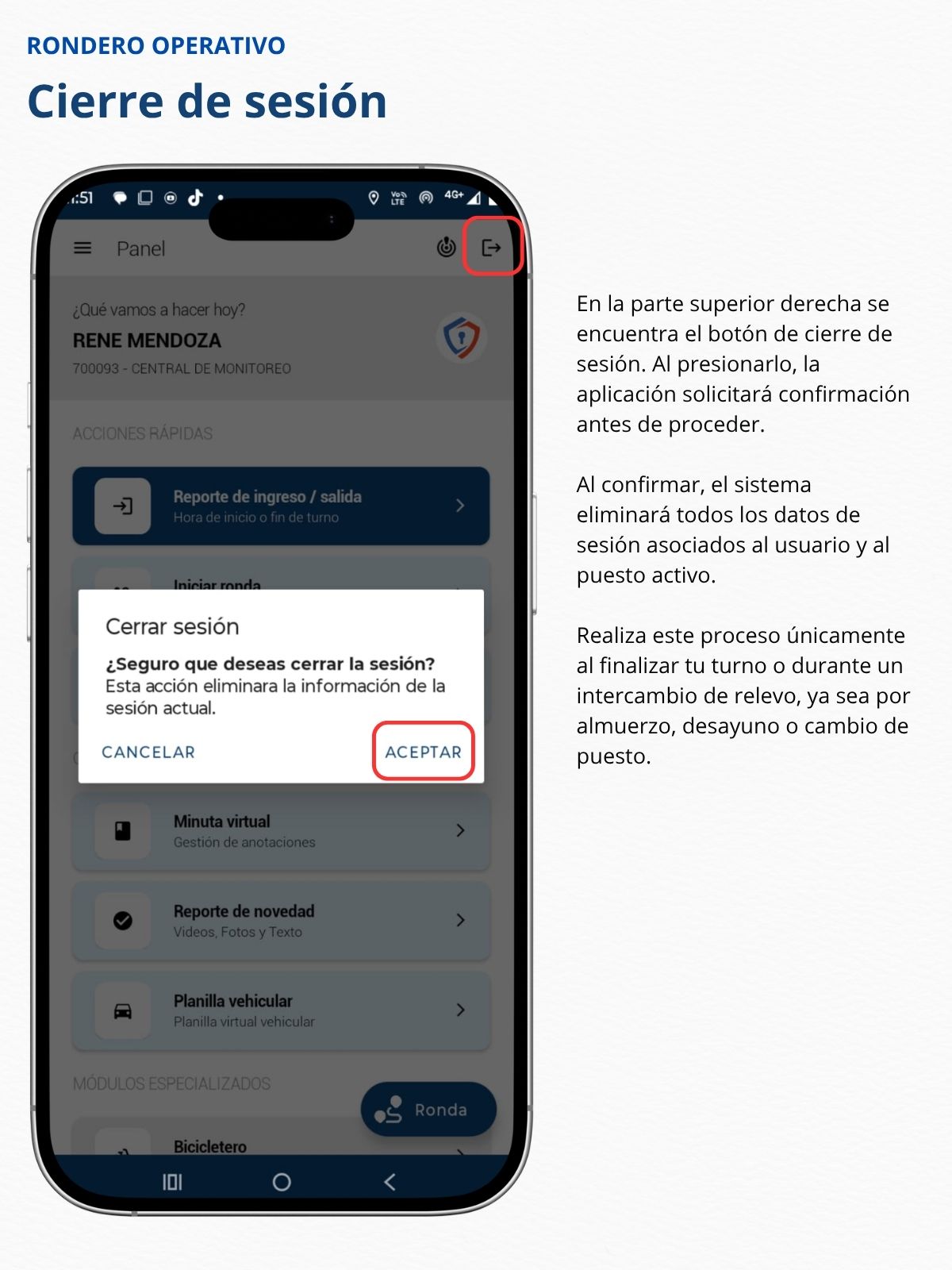 Cierre de Sesión