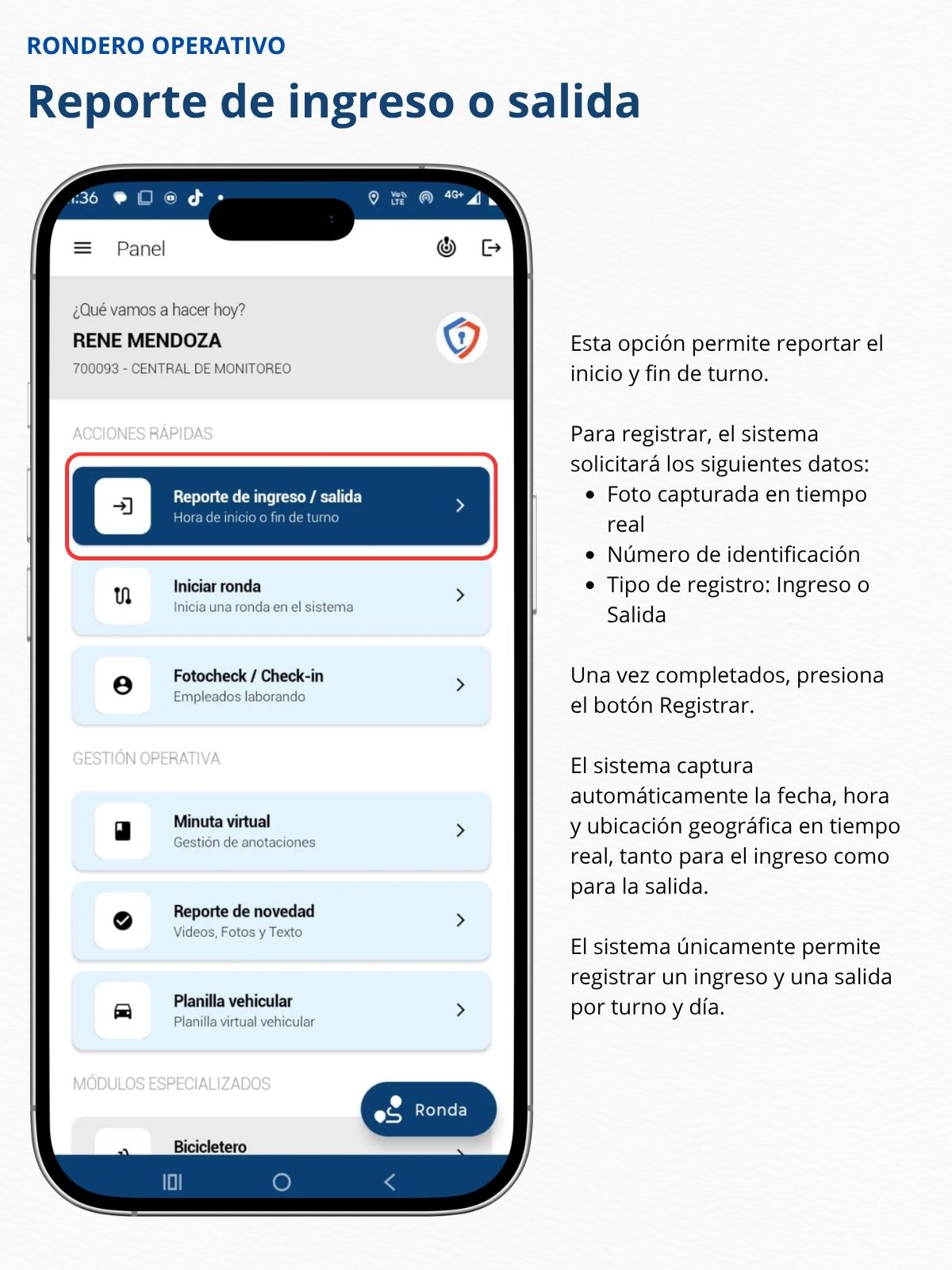 Reporte de Ingreso y Salida