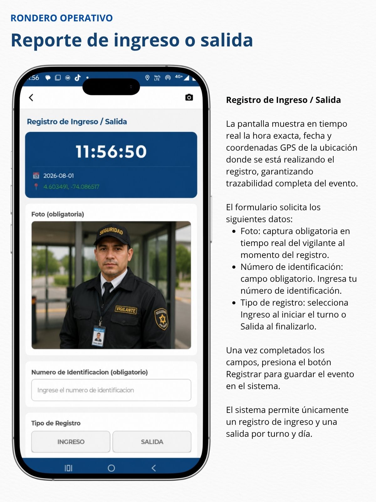 Reporte de Ingreso y Salida - Formulario