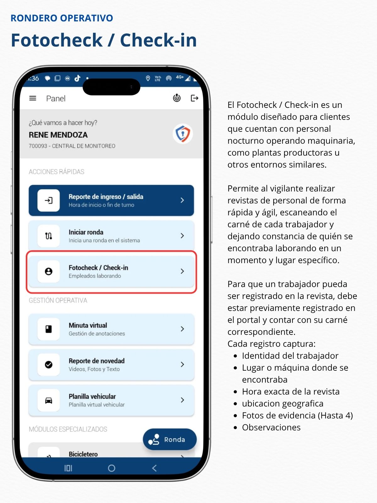 Fotocheck / Check-in