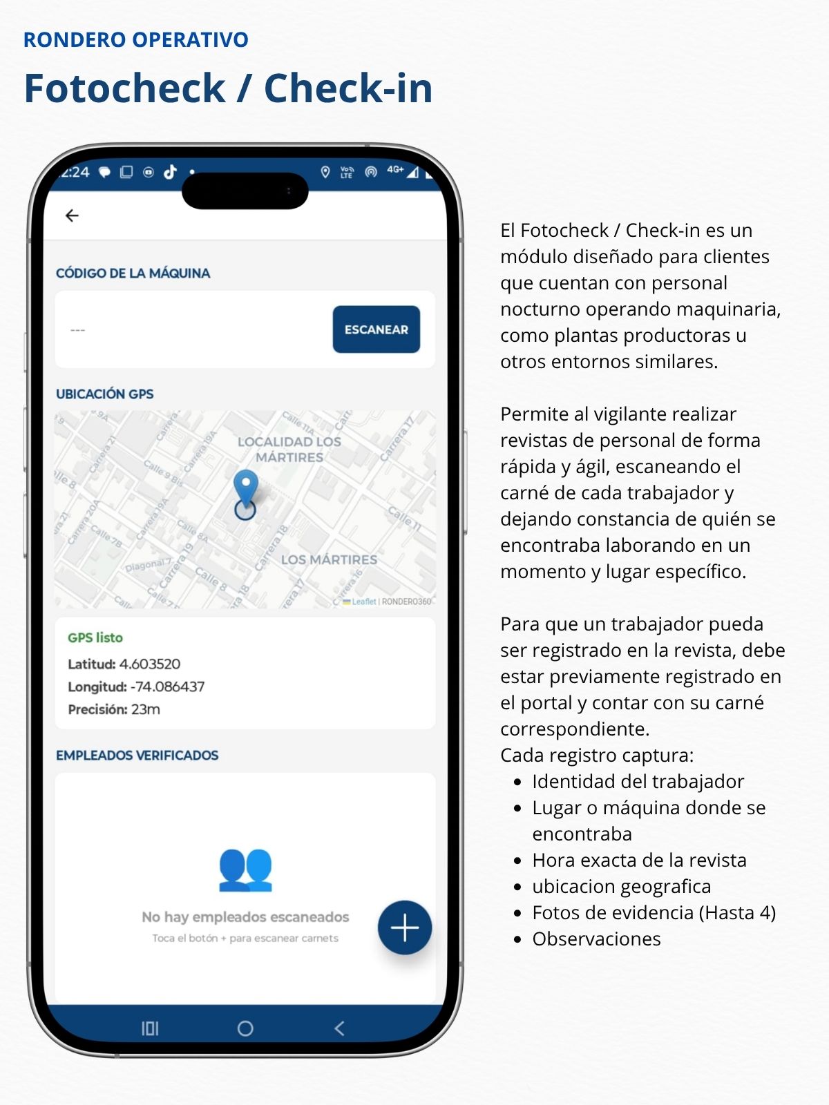 Fotocheck / Check-in - Pantalla