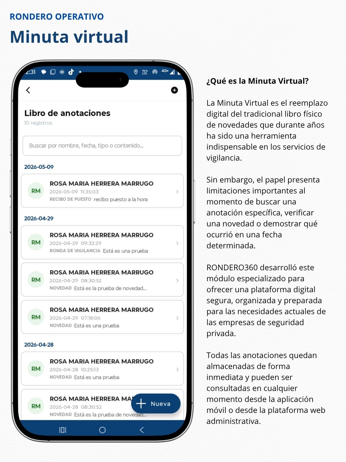 Minuta Virtual - Libro de Anotaciones