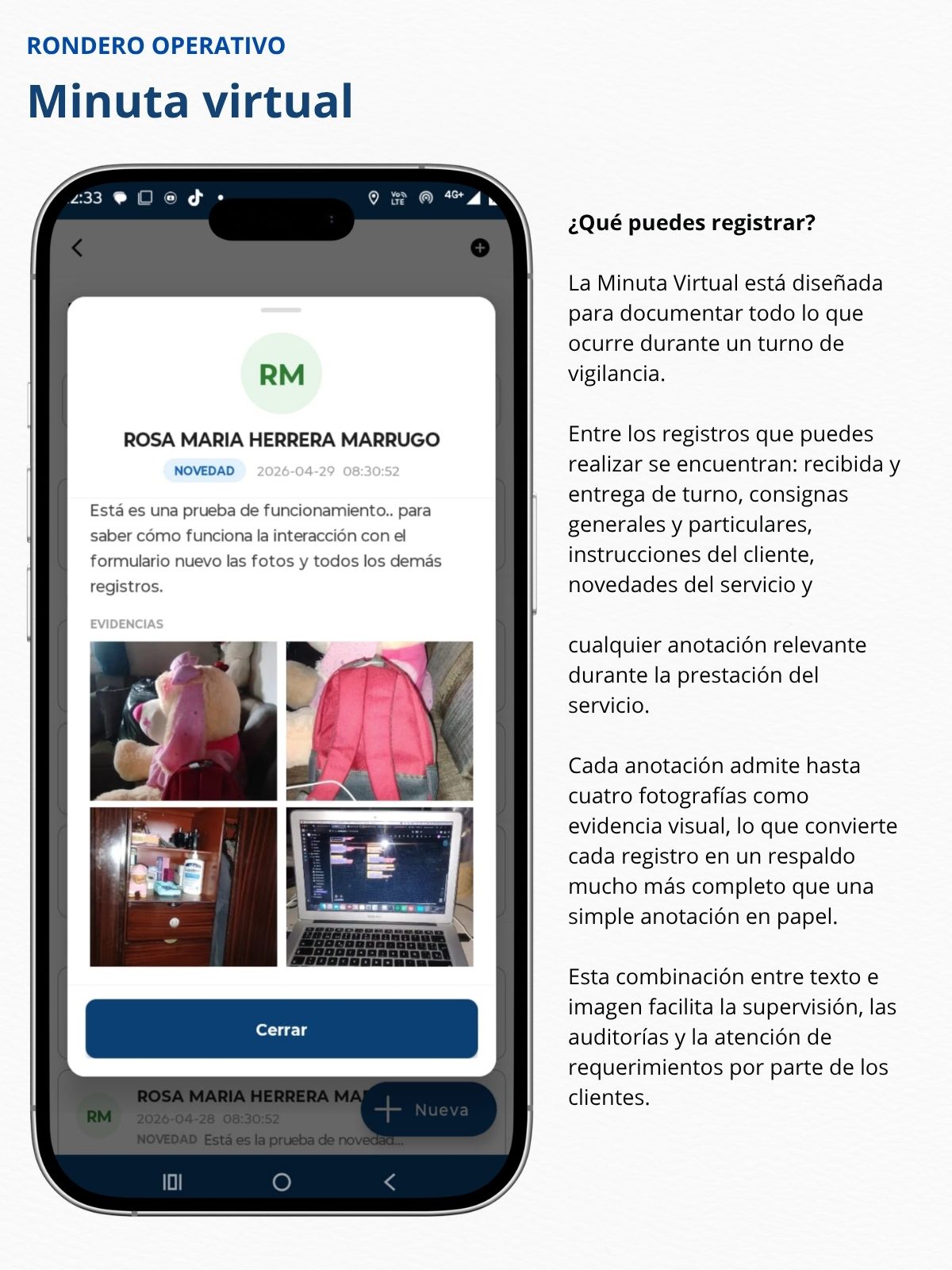 Minuta Virtual - ¿Qué puedes registrar?