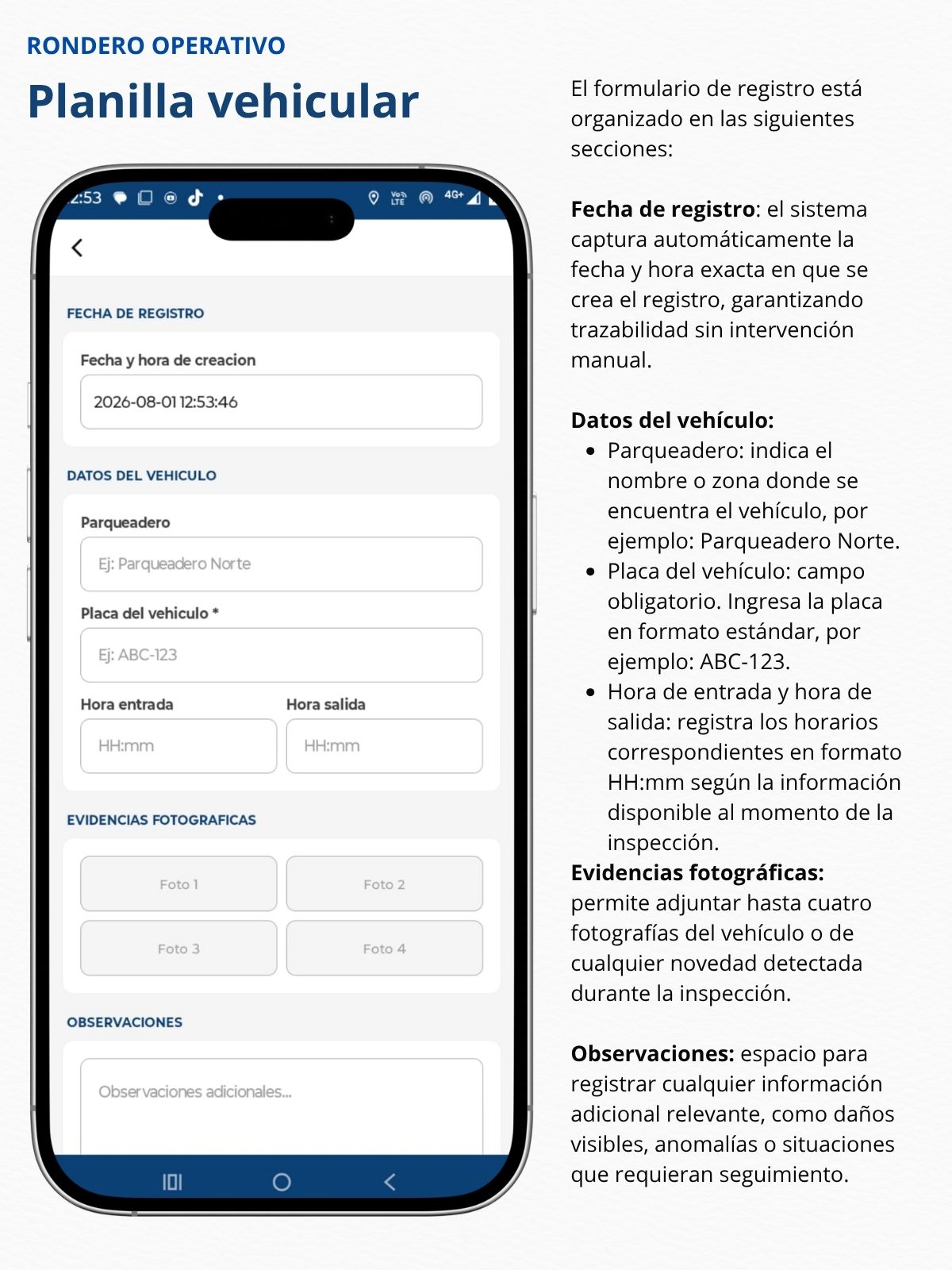 Planilla Vehicular - Formulario