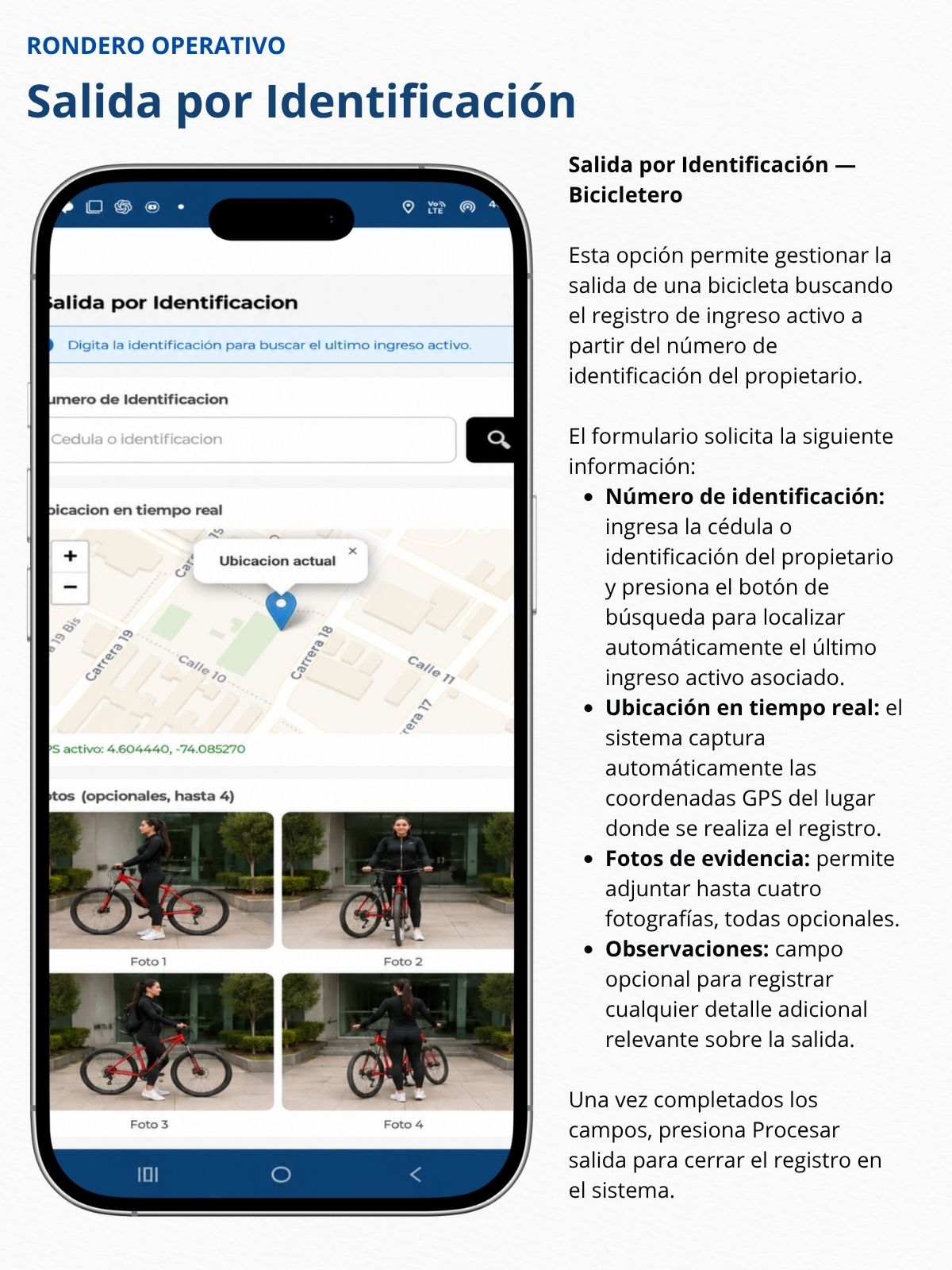 Bicicletero - Salida por Identificación