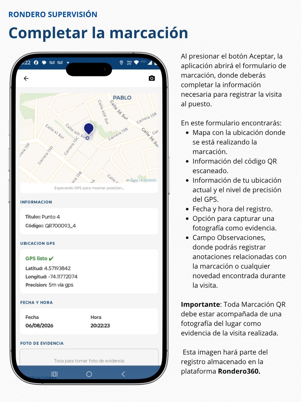 Confirmación de la Marcación QR