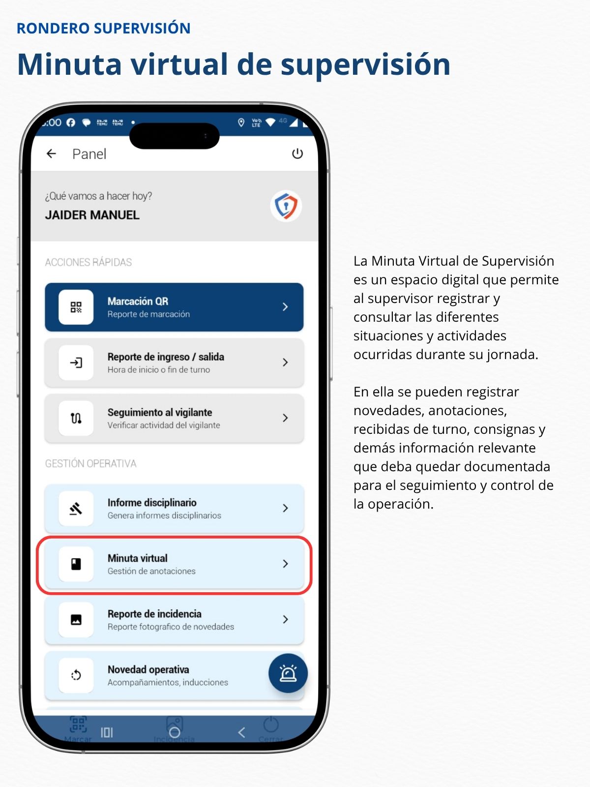 Registro del Informe Disciplinario