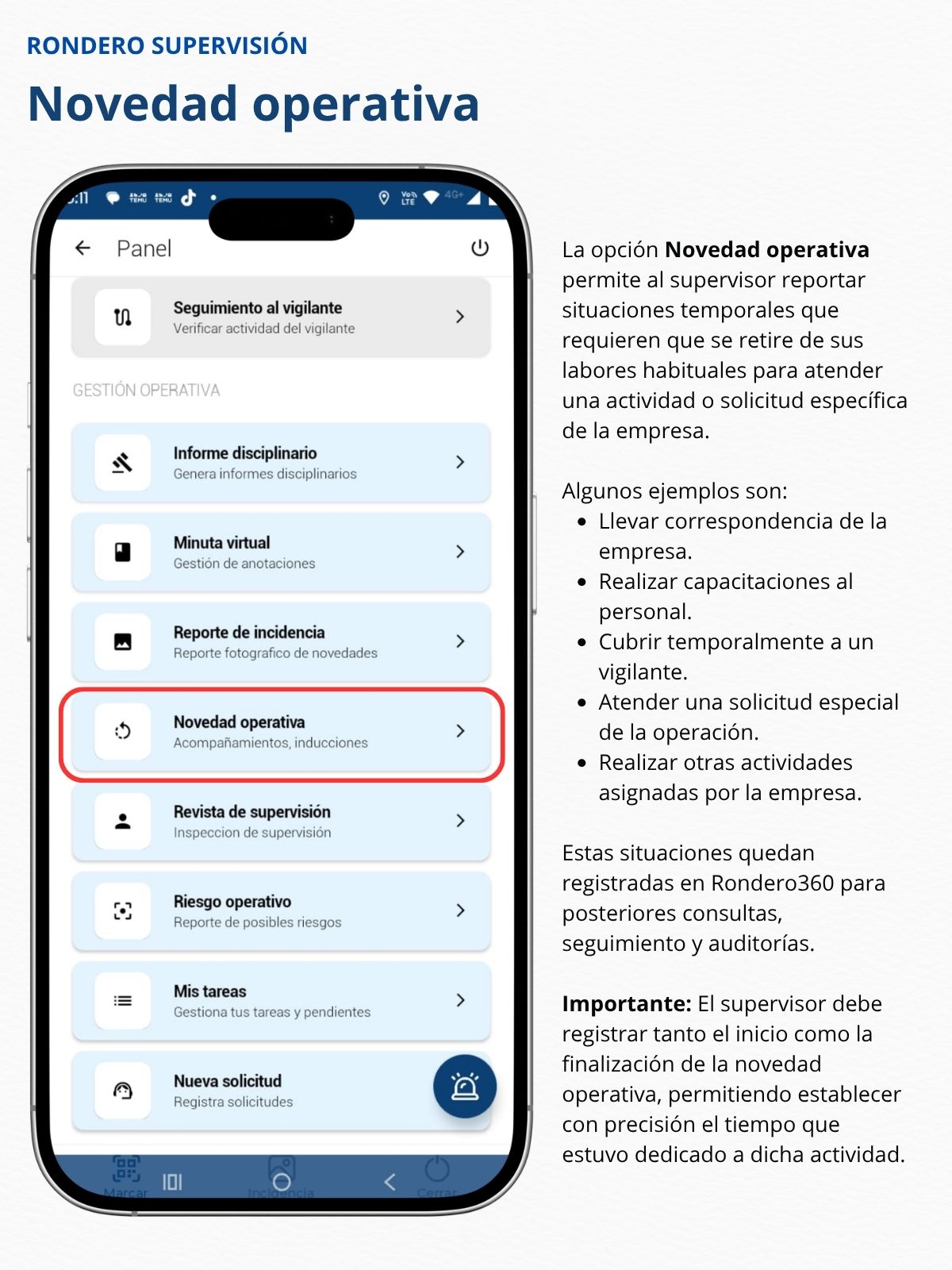 Registro de una Incidencia