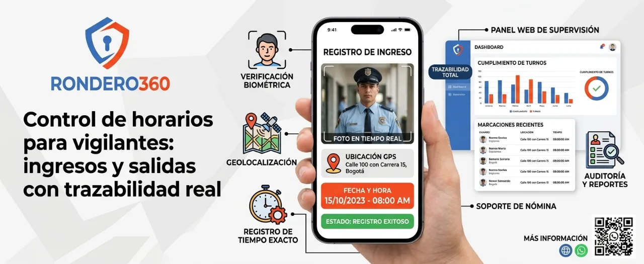 Control de horarios para vigilantes: ingresos y salidas con trazabilidad real