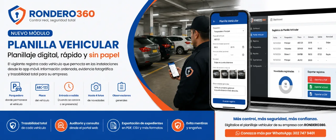 Planilla Vehicular: la forma moderna de controlar vehículos en empresas de seguridad