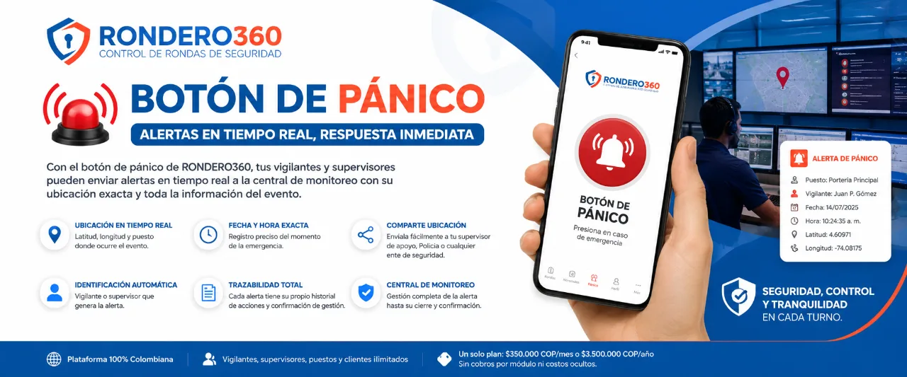Botón de pánico para empresas de seguridad: respuesta inmediata desde cualquier puesto