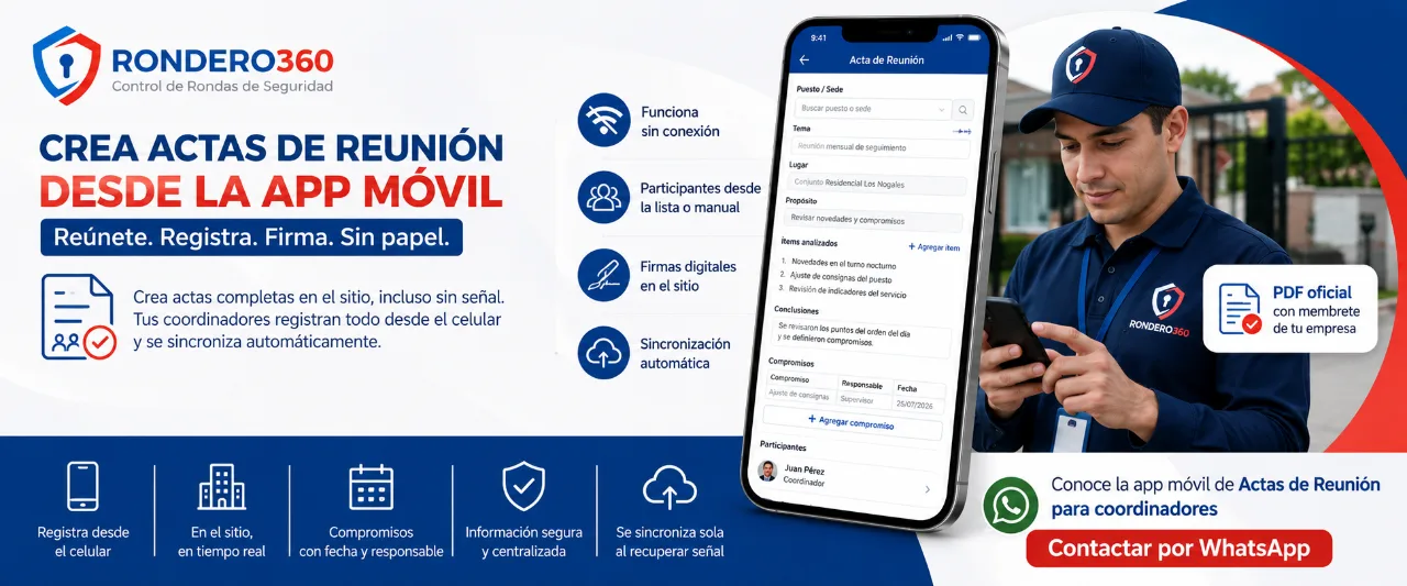 Crea Actas de Reunión desde la App Móvil de RONDERO360